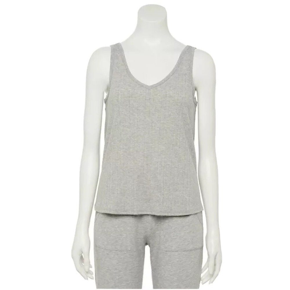So Juniors Girls Double V Neck Tank Top XS New with Tags Gray Knotted Front Cute